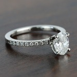 1.01 Carat Oval Petite Pave Diamond Engagement Ring - small angle 3